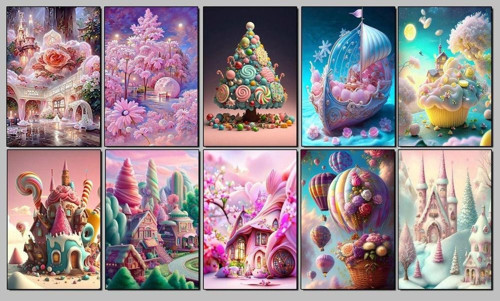 Sedefli Hayali Temalı Kartpostal Seti (10x15 cm 10 Adet)