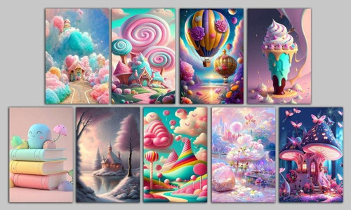 Sedefli Hayali Temalı Kartpostal Seti (10x15 cm 9 Adet)