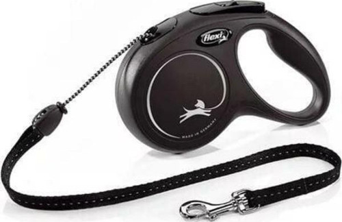 New Classic Otomatik İp Köpek Gezdirme Kayışı 5m Siyah Medium