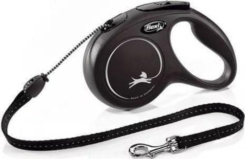 New Classic Otomatik İp Köpek Gezdirme Kayışı 8m Siyah Medium