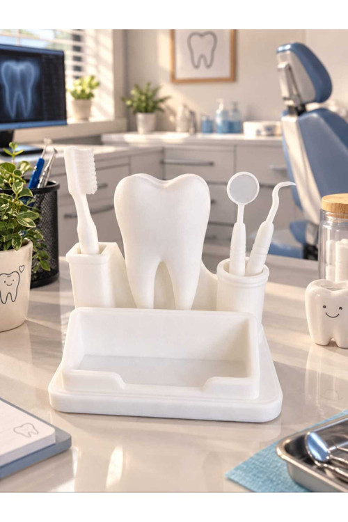 Diş Hekimi Kartvizitliği-Dişçi Temalı-3D Pla- Masaüstü Organizer