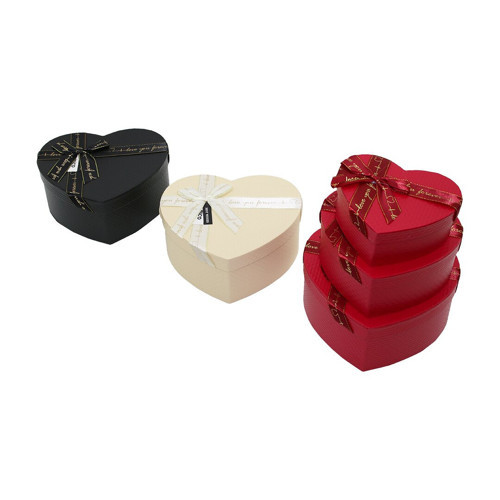 3PCS KALP MAT MİX RENKLİ KARTON HEDİYE KUTUSU KURDELALI 22X20-19X17-16X14CM (5668)