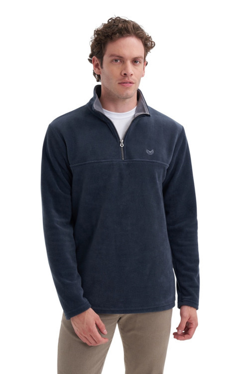 CAZ 56320 Polar Dik YK. Sweat Mavi Erkek Sweatshirt