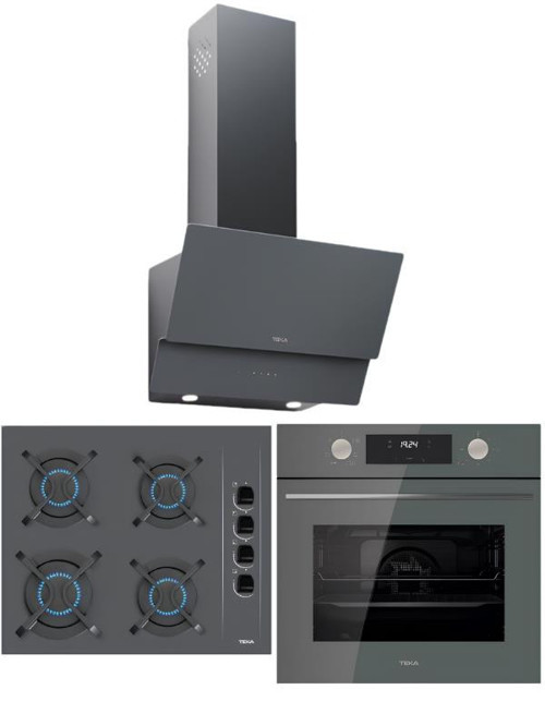 Chef 4 Gri Ankastre Set (GBC 64002 Ocak + HAK 625 Fırın + ATV 60 Pro Davlumbaz)