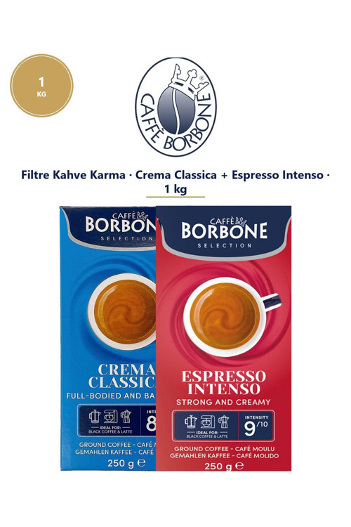 Classica ve Intenso 1 Kg Öğütülmüş Filtre Kahve – İkili Avantaj Paketi