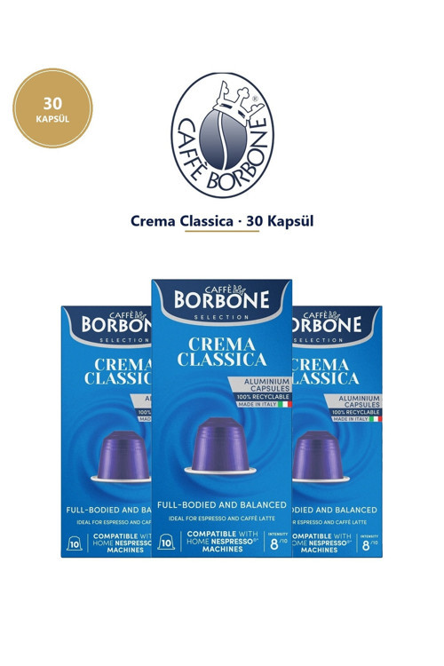 Crema Classica 30 Kapsül Nespresso Uyumlu Alüminyum Kapsül Kahve TETT 07/2027
