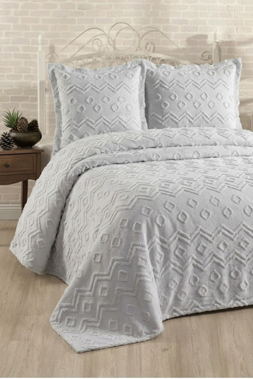 Şönil İskandinav Yatak Örtüsü Takımı 250 x 260 cm – Valonlu Model 2 Adet 50 x 70 Yastık Kılıfı