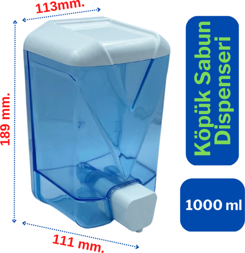 Plastik Şeffaf Köpük Sabun Dispenseri 1000 ml. x 10 Adet