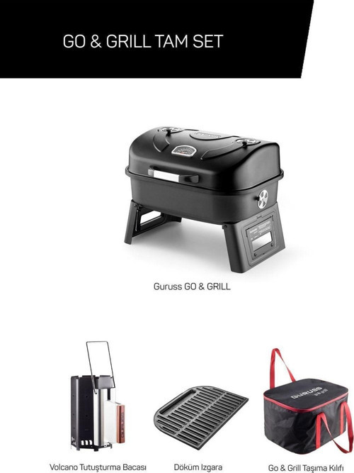 Go Grill Barbekü Mangal Tam Set Siyah