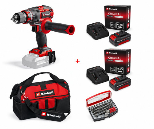 Tp- CD 18/80 Li I Bl Akülü Solo Darbeli Matkap + 2 x 4 Ah Starter Kit Akü + Kwb 32 Parça Bits Uç + Kumaş Çanta