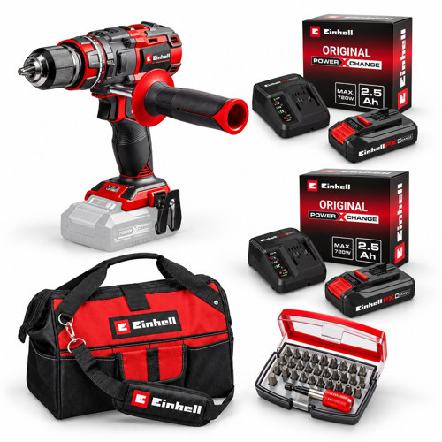 Tp- CD 18/80 Li I Bl Akülü Solo Darbeli Matkap + 2 x 2.5 Ah Starter Kit Akü + Kwb 32 Parça Bits Uç + Kumaş Çanta