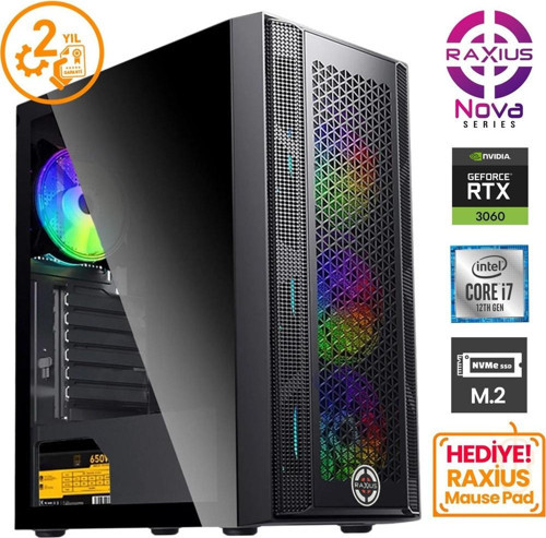 Nova G1 i7 3060-27FF02 i7-12700F 16GB 1TBSSD RTX3060 FreeDOS Gaming Masaüstü Bilgisayar