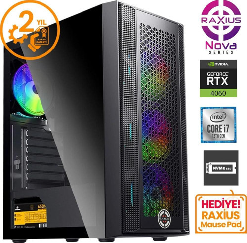 Nova G1 i7 4060-27FF13 i7-12700F 32GB 1TBSSD RTX4060 W11P Gaming Masaüstü Bilgisayar
