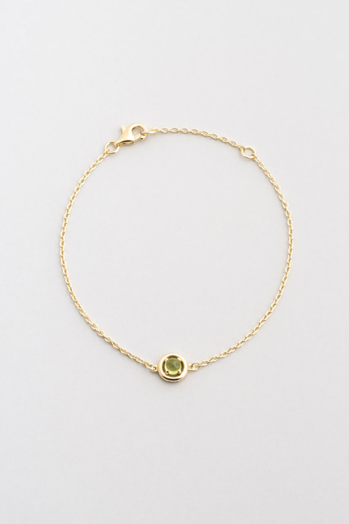 Peridot Serüveni 18 Ayar Sarı Altın Kaplama 19 Cm Gümüş Bileklik