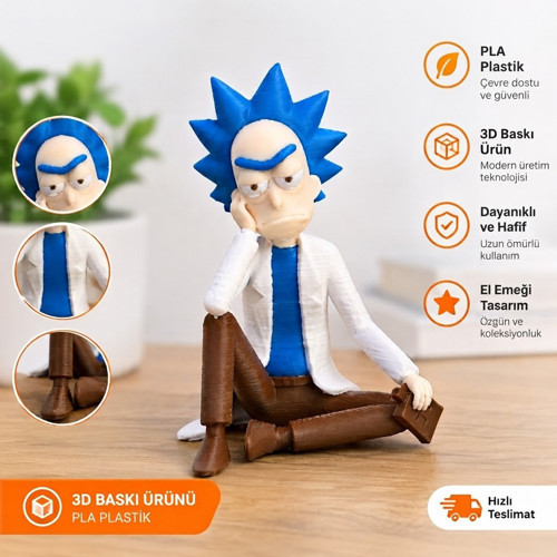 3D Baskı Depresif Dahi Bilim İnsanı Figürü - Dekoratif Masaüstü Biblo ve Hediyelik