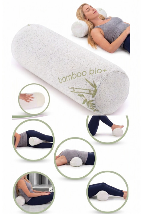 Çok Amaçlı Yumuşak Visco Yastık Bel Boyun Bacak İçin Ortopedik Silindir Yastık 46*14 Cm