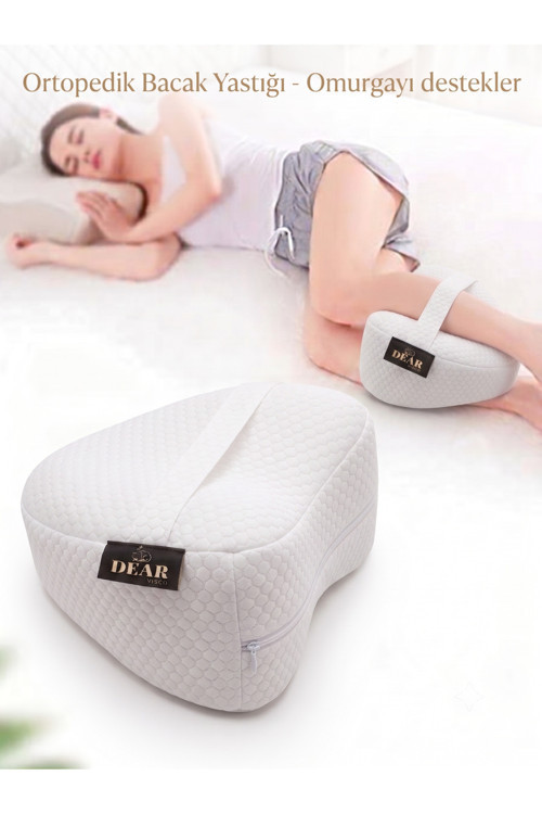 Ortopedik Diz Yastığı Omurga Destekleyici Yastık Visco Hamile Yastığı Memory Foam Bacak Yastığı 25*25*15 Cm