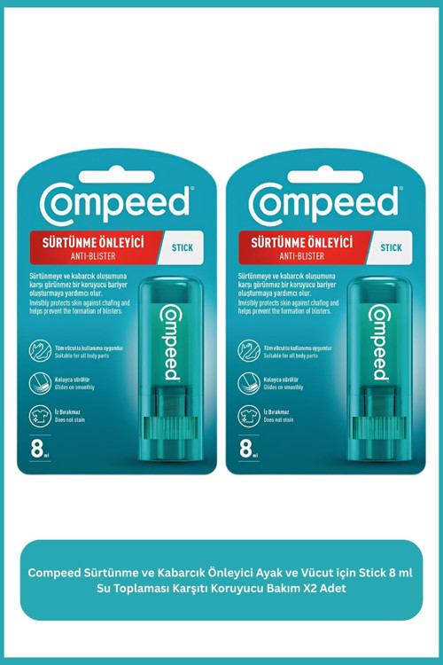 Sürtünme ve Kabarcık Önleyici Ayak ve Vücut İçin Stick 8 Ml Su Toplaması Karşıtı X2 Adet