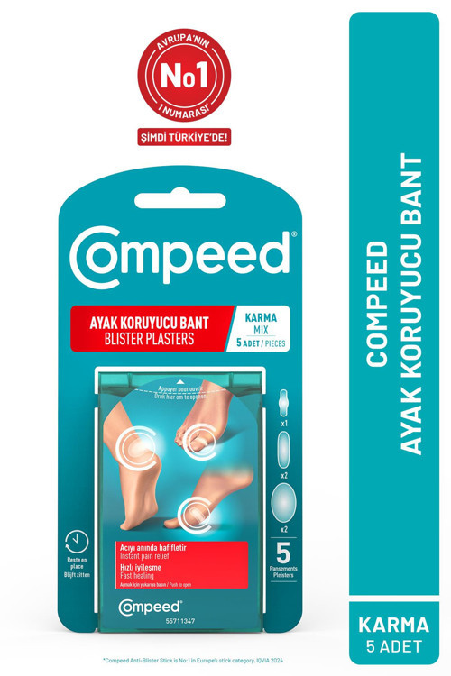 Sürtünme Önleyici Stick & Acıyı Hızla Hafifleten Hidrokolloid Ayak Koruma ve Yara Bandı Karma Set