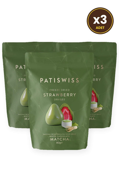 Matcha & Beyaz Çikolata Çilek Draje 80G X 3 Adet