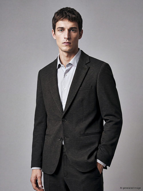 BUSINESS Siyah Slim Fit Erkek Blazer Ceket