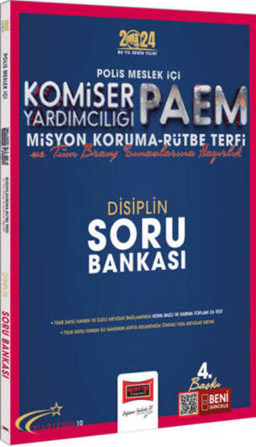 2024 Polis Meslek İçi PAEM Komiser Yardımcılığı Misyon Koruma Rütbe Terfi Disiplin Soru Bankası