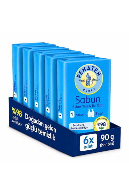 Bal ve Bebek Yağlı Bitkisel Bebek Sabunu 6'lı Paket 90 g