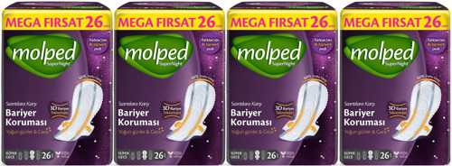 Süper Night Hijyenik Ped Süper Gece 104 Adet Mega Fırsat Pk