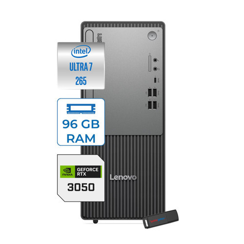 Thinkcentre Neo 50T Gen 6 Intel Core Ultra 7 265 Upto 5,3ghz 96GB Ddr5 1tb SSD 6GB/RTX3050 Freedos Mini Tower Masaüstü Bilgisayar 13BD007WTR23F33+ZETTAUSBBELLEK
