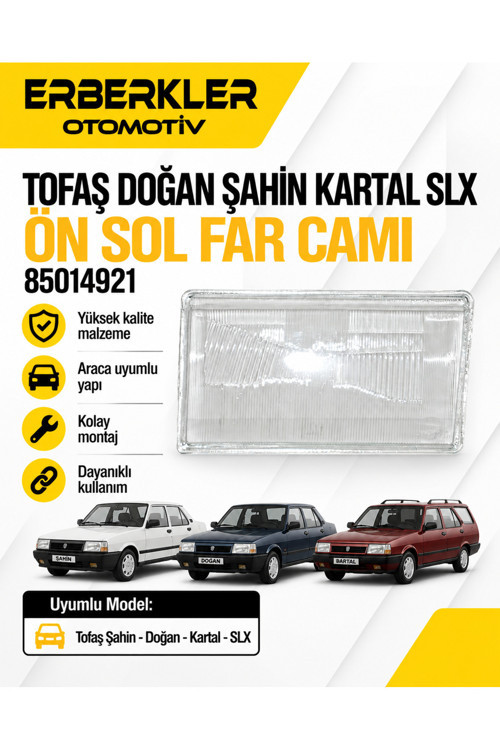 Tofaş Doğan Şahin Kartal Slx Ön Sol Far Camı 85014921 (Ü)