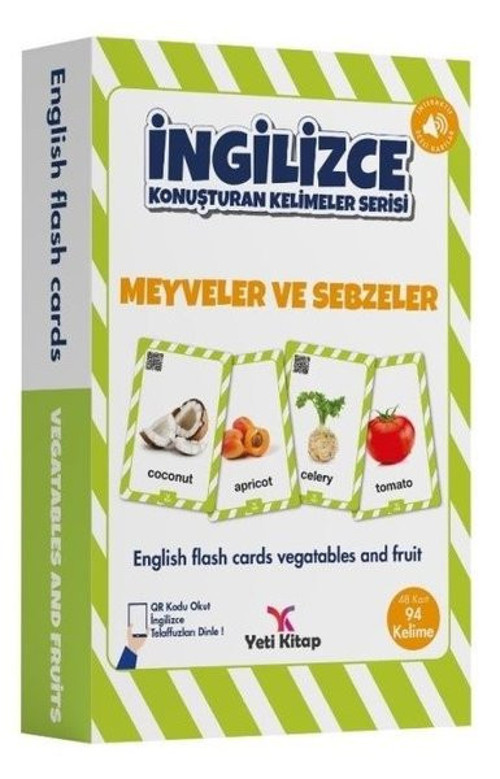 Meyveler ve Sebzeler - İngilizce Konuşturan Kelime Kartları