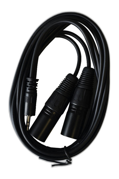 2 XLR Erkek to 3.5mm Aux Mikser Amfi Mikrofon Ses Kablosu 1.5m Siyah