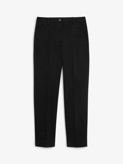 Streç Pamuklu Normal Bel Chino Pantolon Kadın Siyah Pantolon - 325P4BYW55AH6