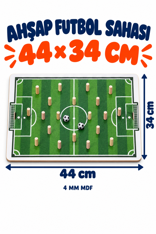Ahşap Çivili Futbol Oyunu 44x34 cm – Çocuklar İçin Eğitici Akıl, Zeka ve Strateji Masa Oyunu