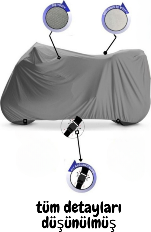 Çelik Motor Classic 125 Arka Çanta (Bağlantı Tokalı) Uyumlu Solarblock Motosiklet Brandası Örtüsü