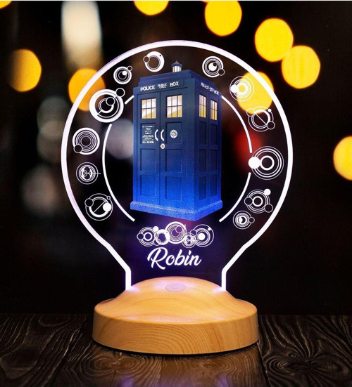 Tardis Desenli Gece Lambası, Doctor Who Hayranlarına Hediye, Galiffrey Telefon Kulübesi, Timelord