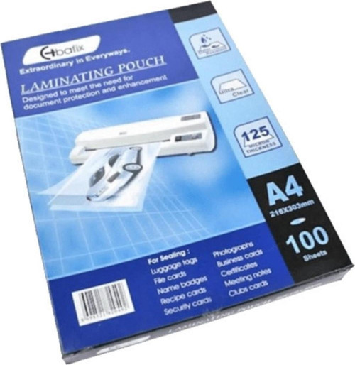 Laminasyon Filmi A4 125 Micron 100 Lü (1 Paket 100 Yaprak)
