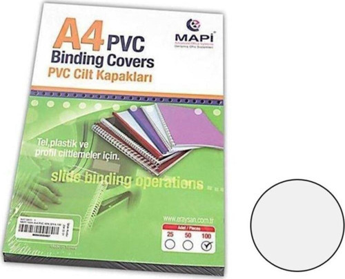 Cilt Kapağı Plastik Opak A4 160 Micron Beyaz (100 Lü Paket)