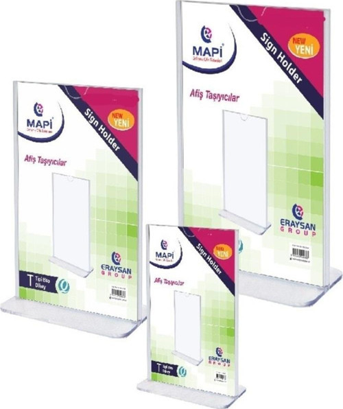 T Tipi Eko Dikey Broşür Standı 55 X 90 mm T Tipi Afiş Standı