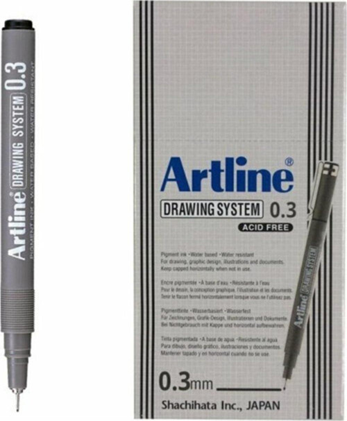 Çizim Kalemi Drawing System 0.03 MM Uç Siyah (12 Li Paket)