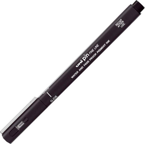 Teknik Çizim Kalemi Akrilik Uçlu Fine Line Pin 0.5 Mm Siyah (12 Li Paket)