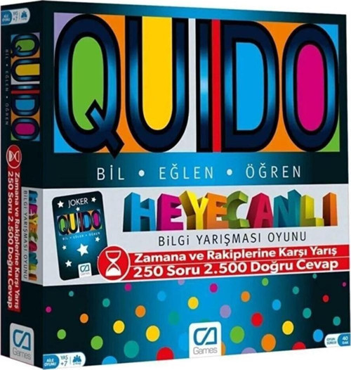 Eğitici Quido Board Game Heyecanlı Bilgi Yarışması Kutu Oyunu