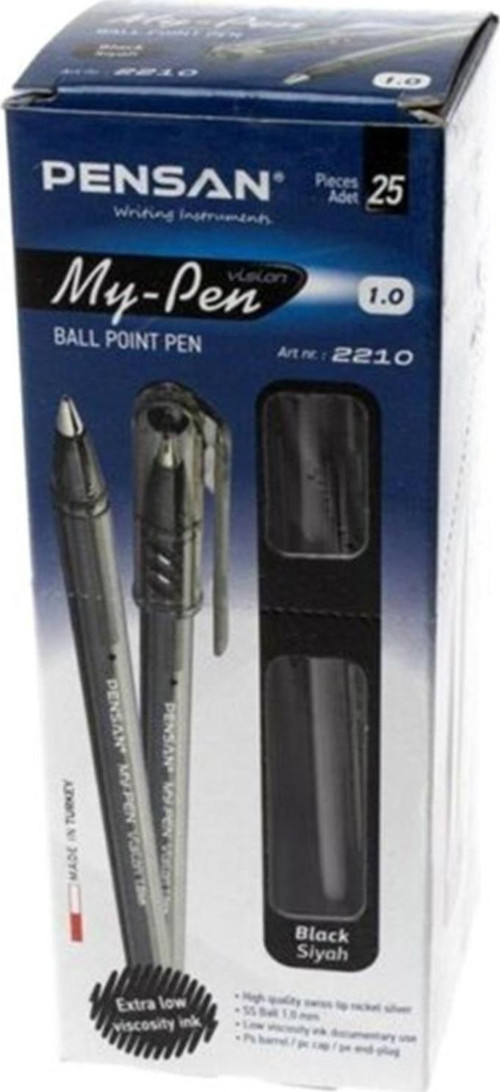 Tükenmez Kalem My Pen 1 MM Siyah 2210 (25 Li Paket)