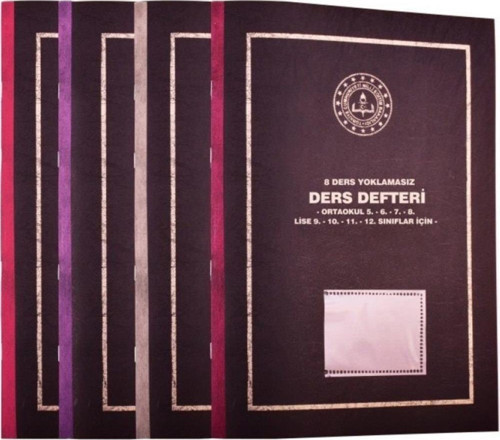 Ders Defteri Yoklamasız Plastik Kapak 8 Derslik 25x35 385