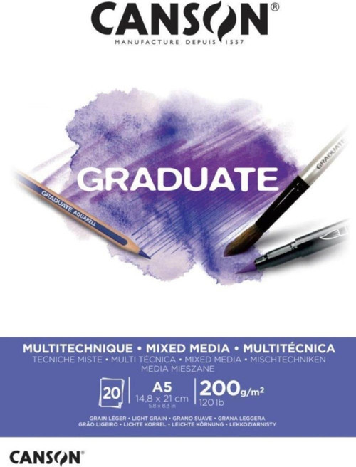 Çizim Bloğu Graduate Mıx Medıa Beyaz 20 Sayfa A5 200 Gram