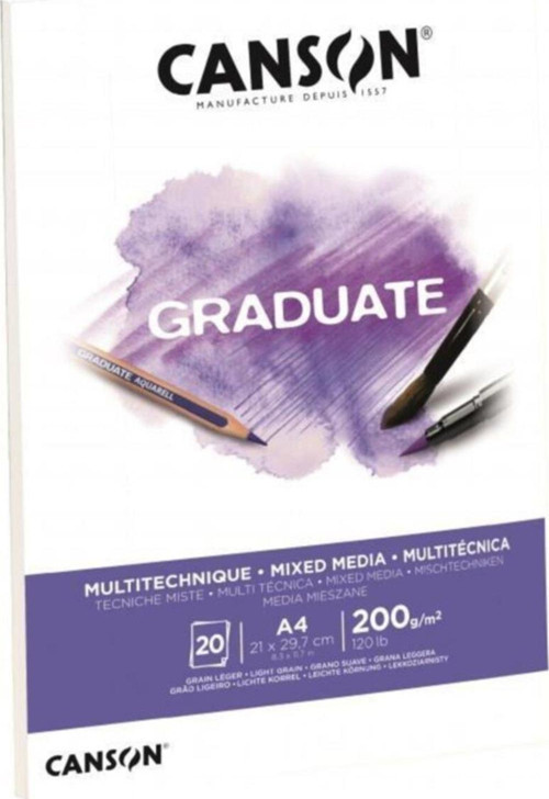 Çizim Bloğu Graduate Mıx Medıa Beyaz 20 Yaprak A4 200 Gram