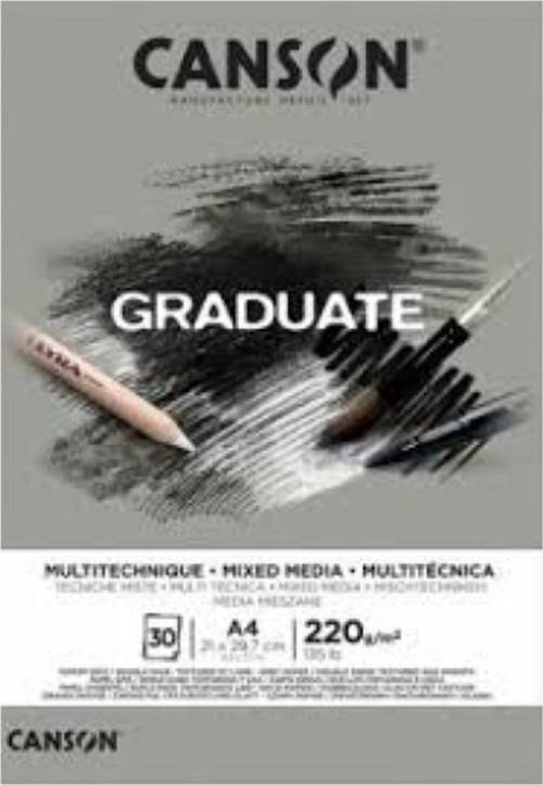 Çizim Bloğu Graduate Mıx Medıa Gri 30 Yaprak A4 220 Gram