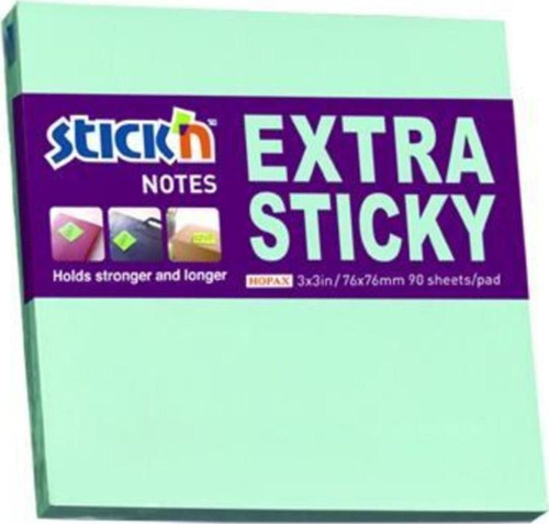 Hopax Stickn 76x76mm Extra Yapışkanlı Not Kağıdı Pastel Mavi 90 Yaprak