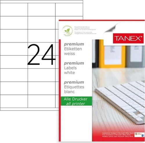 Lazer Etiket 100 Yaprak 70x35 Mm Lazer Yazıcı Etiketi