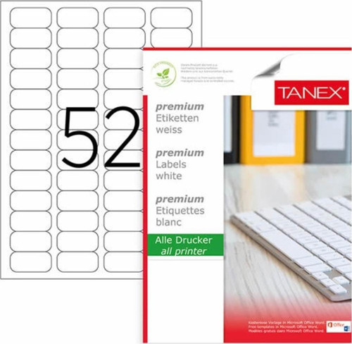 Lazer Etiket 100 Yaprak 46.4 x 21.2 Mm Lazer Yazıcı Etiketi